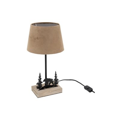 Lampe en métal et bois décor Forêt 1 ours + 2 sapins AUBRY GASPARD