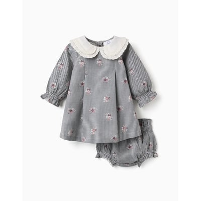 Robe en coton à motif Vichy et imprimé floral ZIPPY