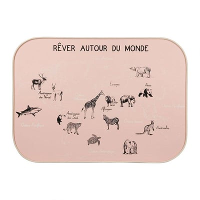 Décoration Murale Carte Du Monde Rose 70x50 DECORATIE