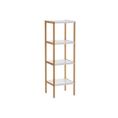 Étagère salle de bain bambou blanc 4 étages - 34x33x110cm WADIGA
