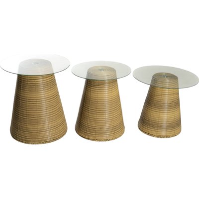 Table dappoint en bambou et verre esprit naturel élégant RECOLLECTION