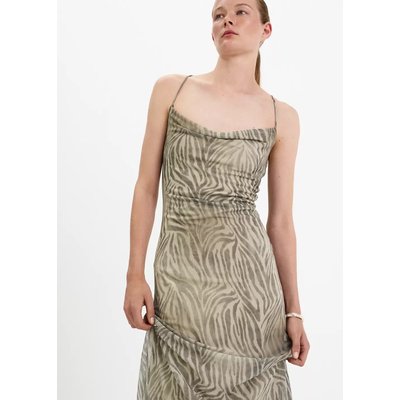 Robe drapée imprimée zèbre MANGO