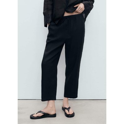 Pantalon droit lin MANGO