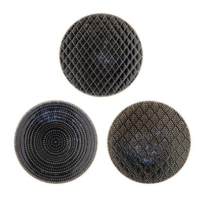 Assiette grès emaillé  ELANOR set de 3 BLOOMINGVILLE