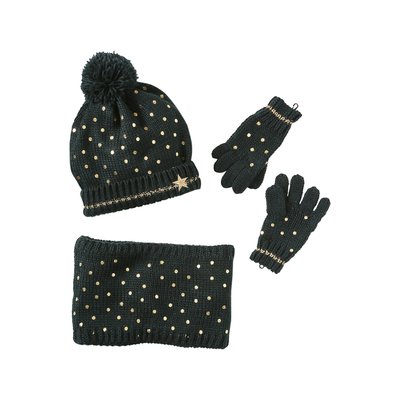 Coffret de Noël 'Etoile" ensemble bonnet + snood + gants VERTBAUDET