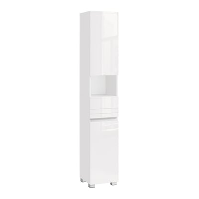 Colonne de salle de bain 2 portes, 1 tiroir et 1 niche - H170 cm CALICOSY