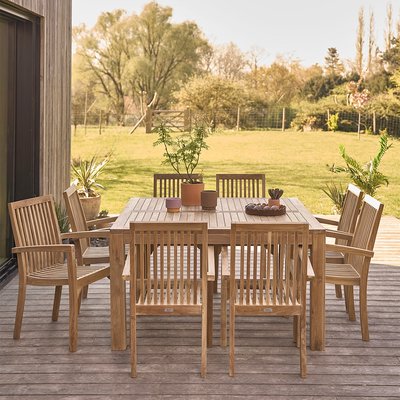 Salon de jardin en teck massif 8 places  MALTE BERAH GETAH
