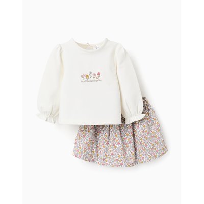 Sweat + Jupe-Culotte Florale avec Nœud ZIPPY