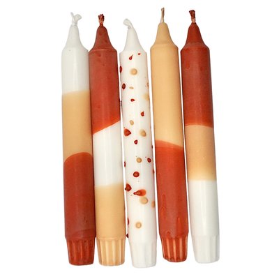 Lot de 5 bougies SABLE EKRU