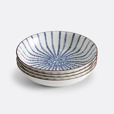 Set  van 4 diepe borden met straalmotieven, Bowlia LA REDOUTE INTERIEURS