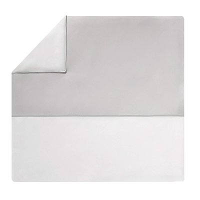 Housse de couette bicolore en percale de coton, Made in France, TOI ET MOI ESSIX