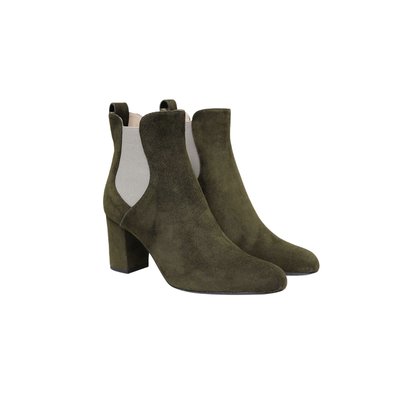 Bottines ?� talons marrons en daim INES DE LA FRESSANGE PARIS