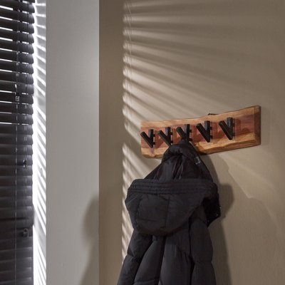 Portemanteau mural bois massif 5 crochets TRIBECA PIER IMPORT