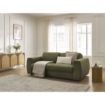 Canapé lit 3 places en tissu texturé couchage 140x190 cm, HUGO BOBOCHIC