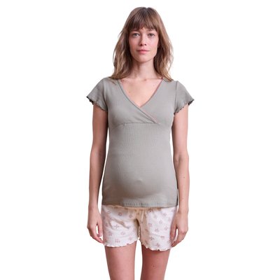 Ensemble 2 pièces pyjama short grossesse et allaitement VERTBAUDET