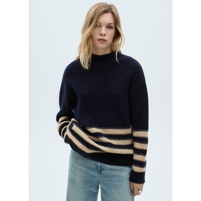 Pull-over rayures col montant MANGO