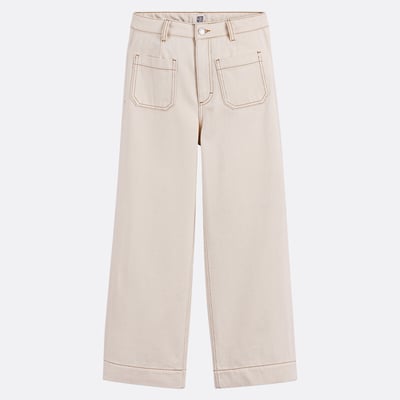 Jean large denim, taille haute, forme raccourcie LA REDOUTE COLLECTIONS