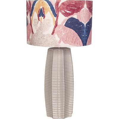 lampe en céramique  abat jour tissu fleuri élégant RECOLLECTION
