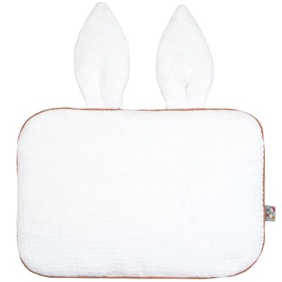 Oreiller plat coussin lapin réversible en gaze de coton JEANNE SEVIRA KIDS