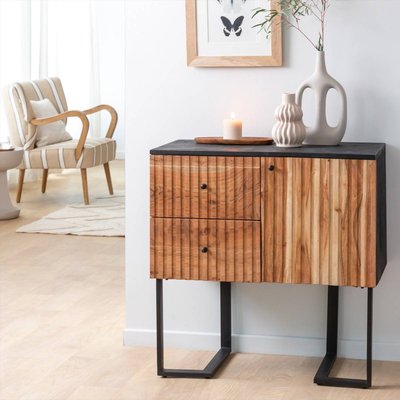 Buffet haut en bois d'acacia et métal  PIPPA MADE IN MEUBLES 