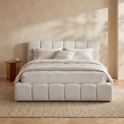 Lit coffre en tissu 160x200cm- ROMY DRAWER