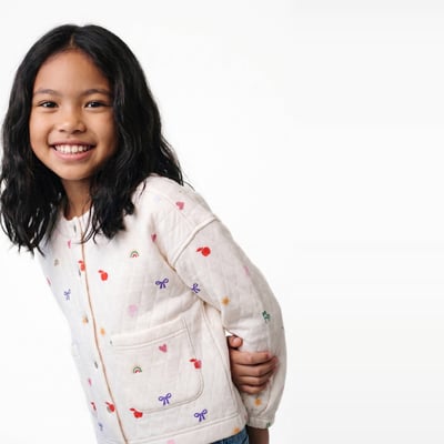 Cardigan zippé en molleton matelassé contenant du coton BIO GOTS MONOPRIX