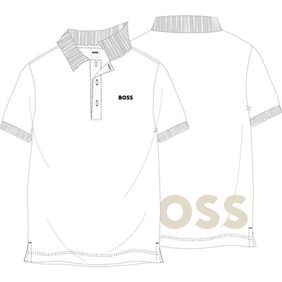 Polo en coton avec logo BOSS KIDSWEAR