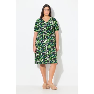 Robe en jersey à fleurs. Décolleté ULLA POPKEN
