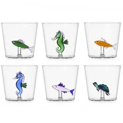 Lot de 6 verres Animaux marins ICHENDORF