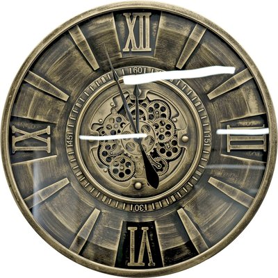 horloge murale mécanisme apparent effet bronze vieilli RECOLLECTION