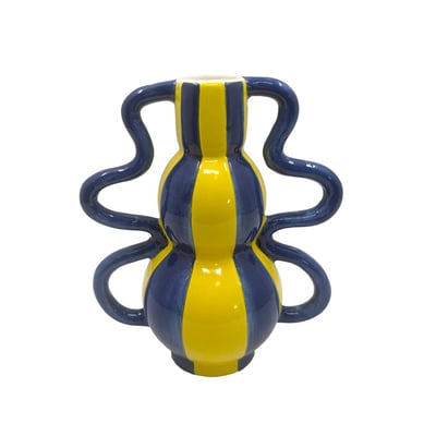 Vase Pop bleu jaune 20   - POP TABLE PASSION