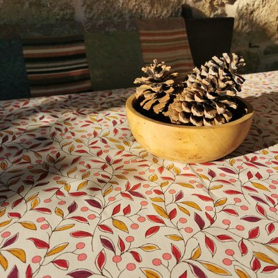 Nappe enduite carrée ou rectangle TILLEUL FLEUR DE SOLEIL