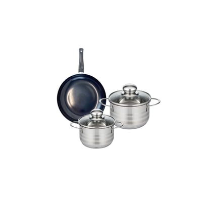 Batterie 1 poêle 20cm + 2 faitouts 14/16cm PRIMA BRILLANT ELO