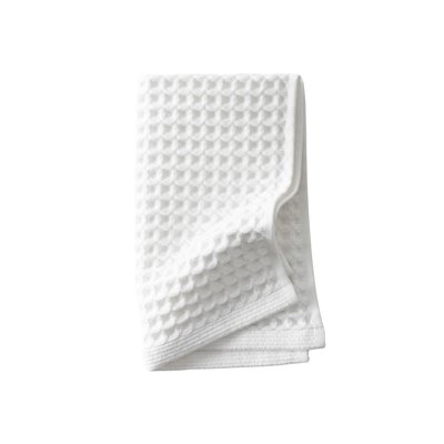 Serviette invité coton bio QUADRO CARRE BLANC