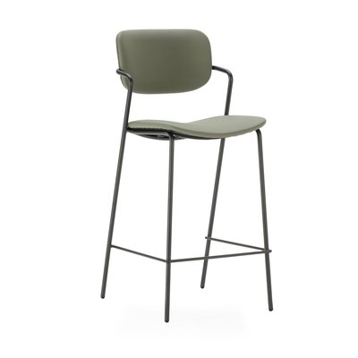 Lot de 2 tabourets de bar en simili cuir et métal H67 cm- VELURA DRAWER