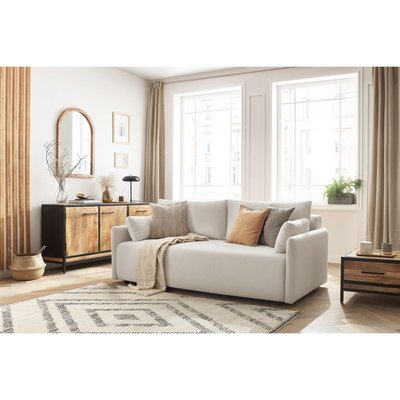 Canapé droit convertible 3 places en tissu, MARCEL BOBOCHIC