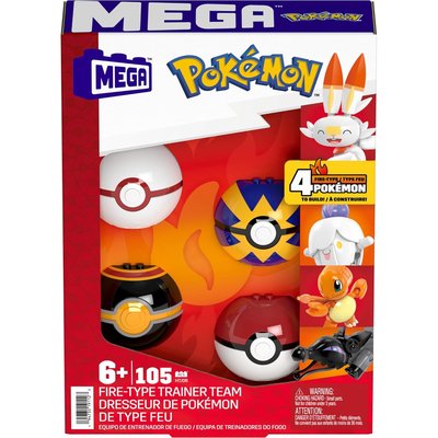 Mega Pokémon - Coffret construction dresseur avec 4 figurines articulées MATTEL