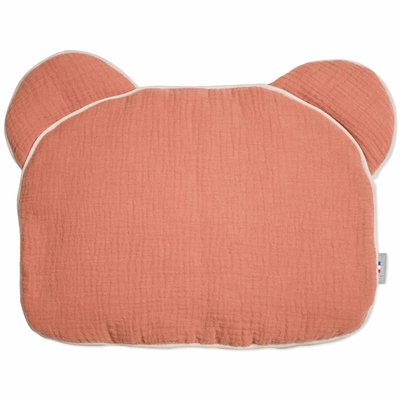 Oreiller plat coussin ourson réversible en gaze de coton JEANNE SEVIRA KIDS
