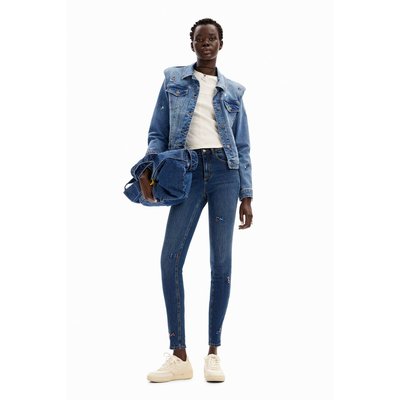 Jean slim perles fleurs DESIGUAL