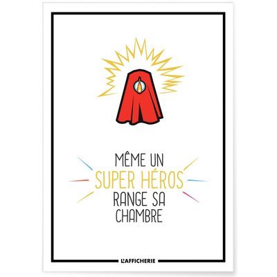 Affiche Enfant Super-Héros L'AFFICHERIE