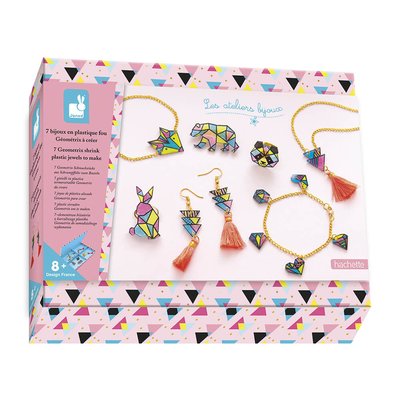 Kit Créatif - Coffret 7 Bijoux En Plastique Fou Geometrix À Créer JANOD