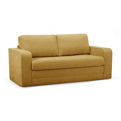 Canapé droit convertible 2 places en tissu texturé, COME BOBOCHIC