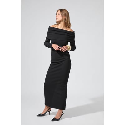Robe longue encolure bardot ELIZABETH BENOA