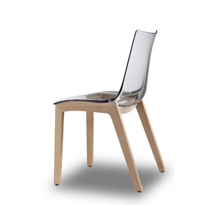 Chaise transparente design avec pieds bois - NATURAL ZEBRA SCAB DESIGN