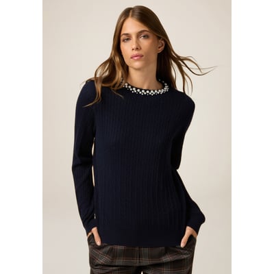 Pull à col rond avec applications OLTRE