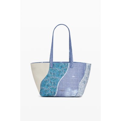Grand sac bandoulière patchwork en denim DESIGUAL
