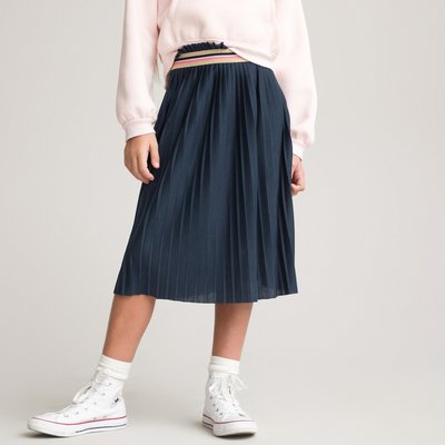 Jupe plissee bleu marine La Redoute
