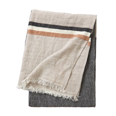 Plaid en lin gris, STRIPE LINEN BOSS HOME