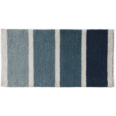 Tapis de bain déco à rayures en polycoton MYKONOS GUY LEVASSEUR