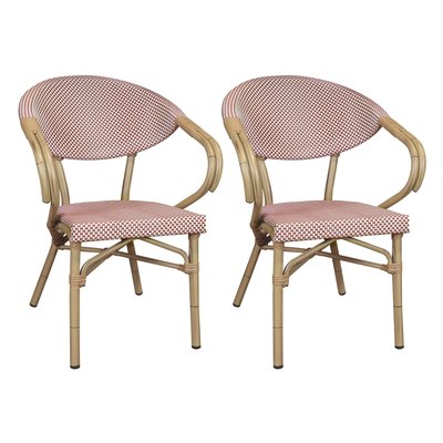 Lot de 2 fauteuils de table extérieur effet rotin naturel, AMALFI NOW'S HOME